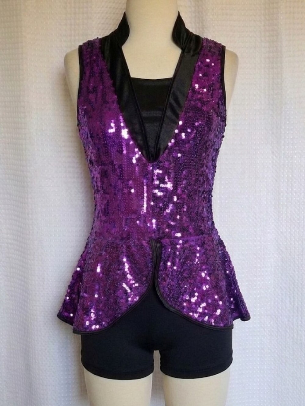 Weissman Purple Sequin Dance Costume Size Small Adult Style 9174 Jazz Tap Perfor